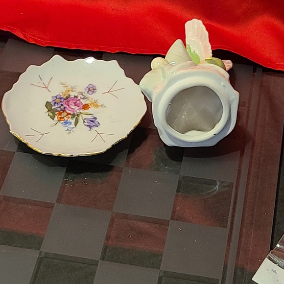 Hummingbird knick knack on a little colleectible japan plate ceramic - Picture 6 of 12